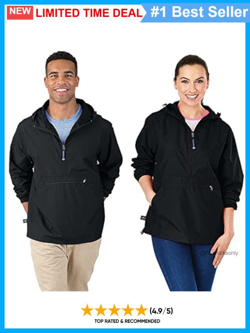 Softex Polyester Packable Half-Zip Anorak Windbreaker Pullover